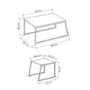 Antracite Grey Coffee Table Set with 2 Tables and Black Metal Frame