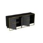 Black Marble Effect Large Sideboard with Gold Details