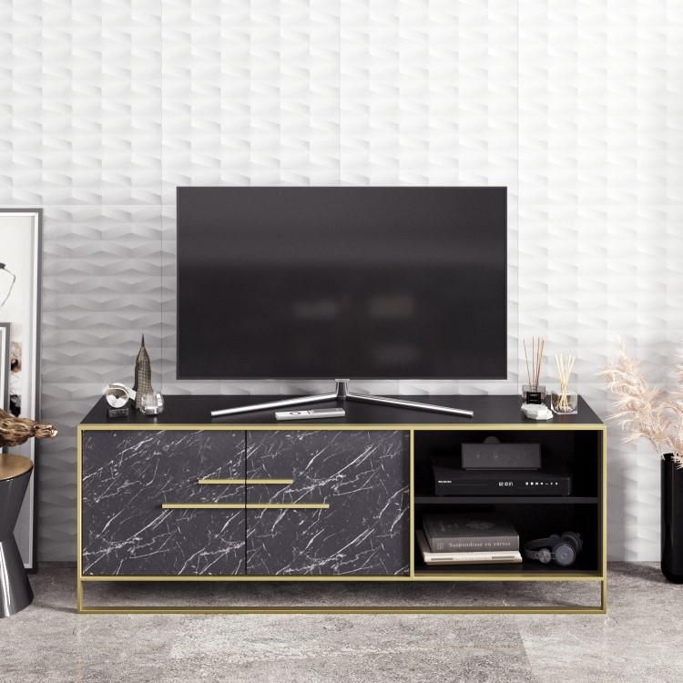 Gold and Marble Effect TV Unit