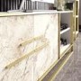 Gold and White Marble Effect TV Unit