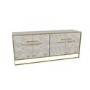 White Marble Effect Sideboard with Gold Details