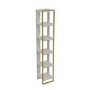Narrow Bookshelf in White Marble Effect with Gold Details