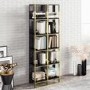 Bookshelf in Black Marble Effect with Gold Details