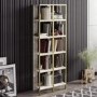 Bookshelf in White Marble Effect with Gold Details