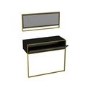 Black Marble Effect Console Table with Gold Details and Matching Mirror