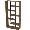Oak Bookshelf with 6 Shelves and Black Features