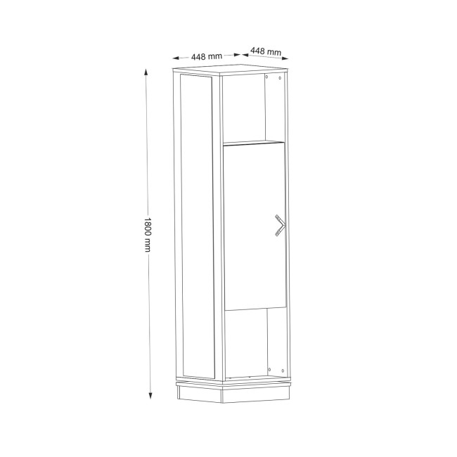 Walnut Tall Hallway Unit with Coat Hooks & Storage