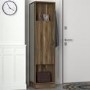 Walnut Tall Hallway Unit with Coat Hooks & Storage