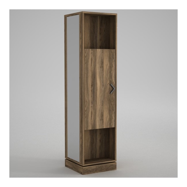 Walnut Tall Hallway Unit with Coat Hooks & Storage