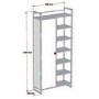 Pale Wooden Tall Hallway Unit with Shelving & Black Metal Frame