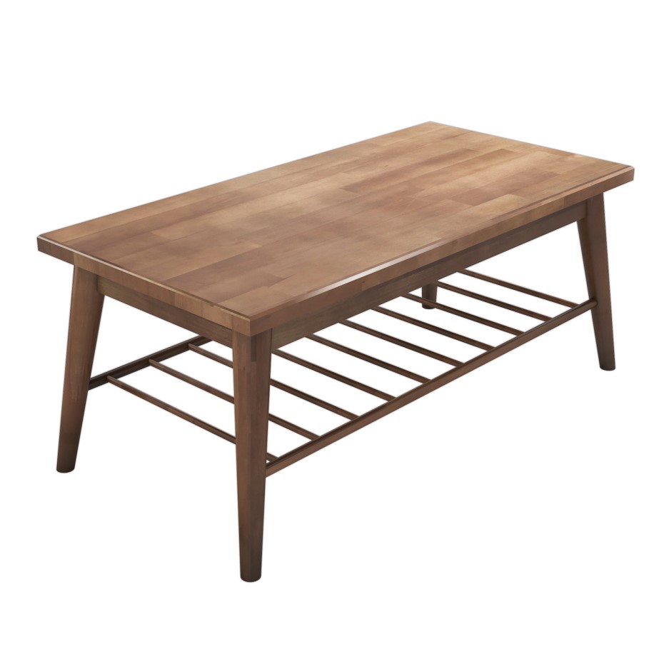 Wooden Coffee Table with Spindle Shelf Furniture123