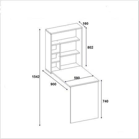 GRADE A1 - White Foldaway Wall Hung Study Desk