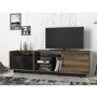 Walnut and Black Marble Effect TV Unit - TV's up to - 77"