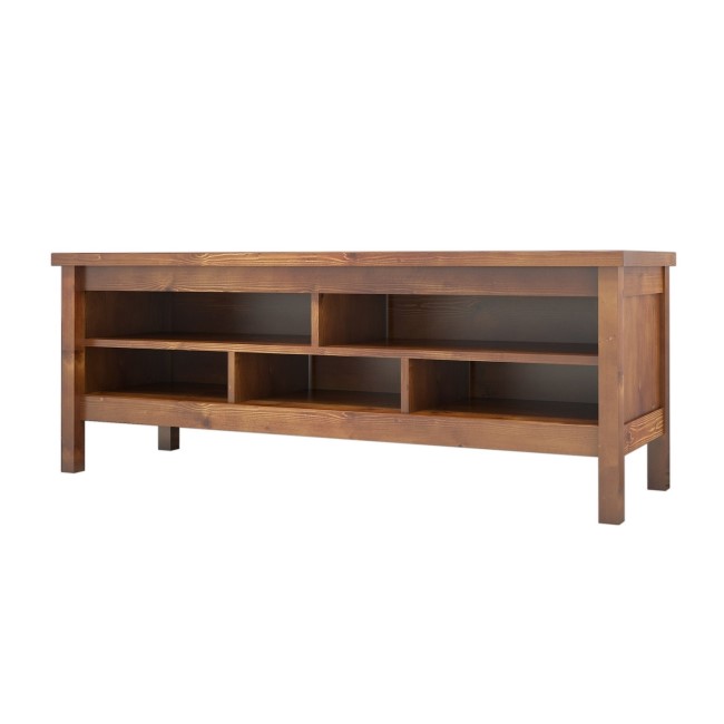 Walnut TV Unit with 5 Open Shelves