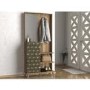 Wooden Tall Hallway Unit with Coat Hooks and Mirror