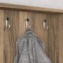 Wooden Tall Hallway Unit with Coat Hooks and Mirror