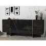 Black Marble Effect Sideboard with Gold Detailing