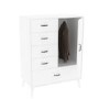 Large White Hall Cupboard with Drawers and Coat Rail