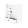 Large White Hall Cupboard with Drawers and Coat Rail