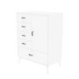 Large White Hall Cupboard with Drawers and Coat Rail