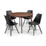 Julian Bowen Set of Farringdon Table & 4 Kari Black Chairs