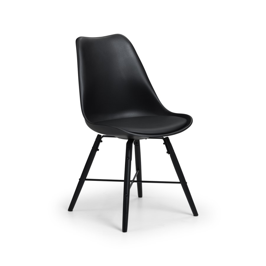 Julian Bowen Set of Farringdon Table & 4 Kari Black Chairs