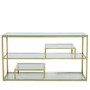 Gold Metal and Glass Console Table- Aurora Boutique Amelia