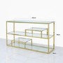 Gold Metal and Glass Console Table- Aurora Boutique Amelia