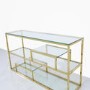 Gold Metal and Glass Console Table- Aurora Boutique Amelia