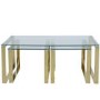 Rectangular Gold Glass Top Nest of 3 Tables - Amelia