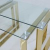 Rectangular Gold Glass Top Nest of 3 Tables - Amelia