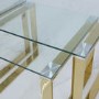Rectangular Gold Glass Top Nest of 3 Tables - Amelia