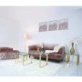 Rectangular Gold Glass Top Nest of 3 Tables - Amelia
