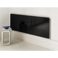 160cm Radiator Cover in Black Glass - Large - Vitreo