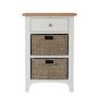 Bourton 1 Drawer 2 Basket Storage Unit in Cream and Light Oak