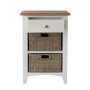 Bourton 1 Drawer 2 Basket Storage Unit in Cream and Light Oak