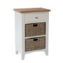 Bourton 1 Drawer 2 Basket Storage Unit in Cream and Light Oak