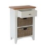 Bourton 1 Drawer 2 Basket Storage Unit in Cream and Light Oak