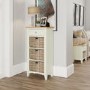 Bourton 1 Drawer 3 Basket Storage Unit in White and Light Oak