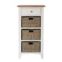 Bourton 1 Drawer 3 Basket Storage Unit in White and Light Oak