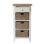 Bourton 1 Drawer 3 Basket Storage Unit in White and Light Oak