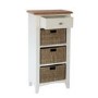 Bourton 1 Drawer 3 Basket Storage Unit in White and Light Oak