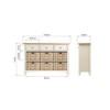Bourton 3 Drawer 6 Basket Storage Unit in Cream and Light Oak