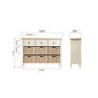 Bourton 3 Drawer 6 Basket Storage Unit in Cream and Light Oak