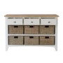 Bourton 3 Drawer 6 Basket Storage Unit in Cream and Light Oak