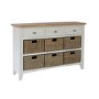 Bourton 3 Drawer 6 Basket Storage Unit in Cream and Light Oak