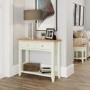 Bourton 2 Drawer Console Table in White and Light Oak