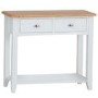 Bourton 2 Drawer Console Table in White and Light Oak