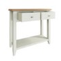 Bourton 2 Drawer Console Table in White and Light Oak