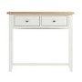 Bourton 2 Drawer Console Table in White and Light Oak